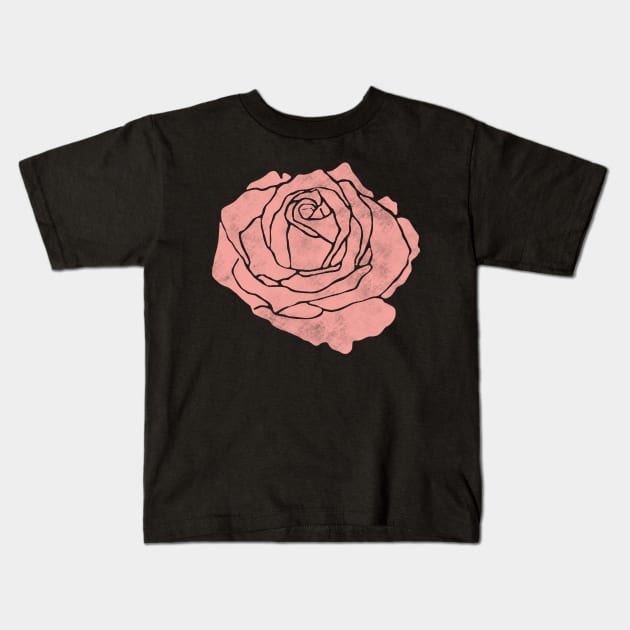 Pink Rose Kids T-Shirt by DEMON LIMBS